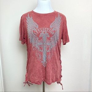 Affliction Lace up Shirt Med The Buckle Tee Sinful